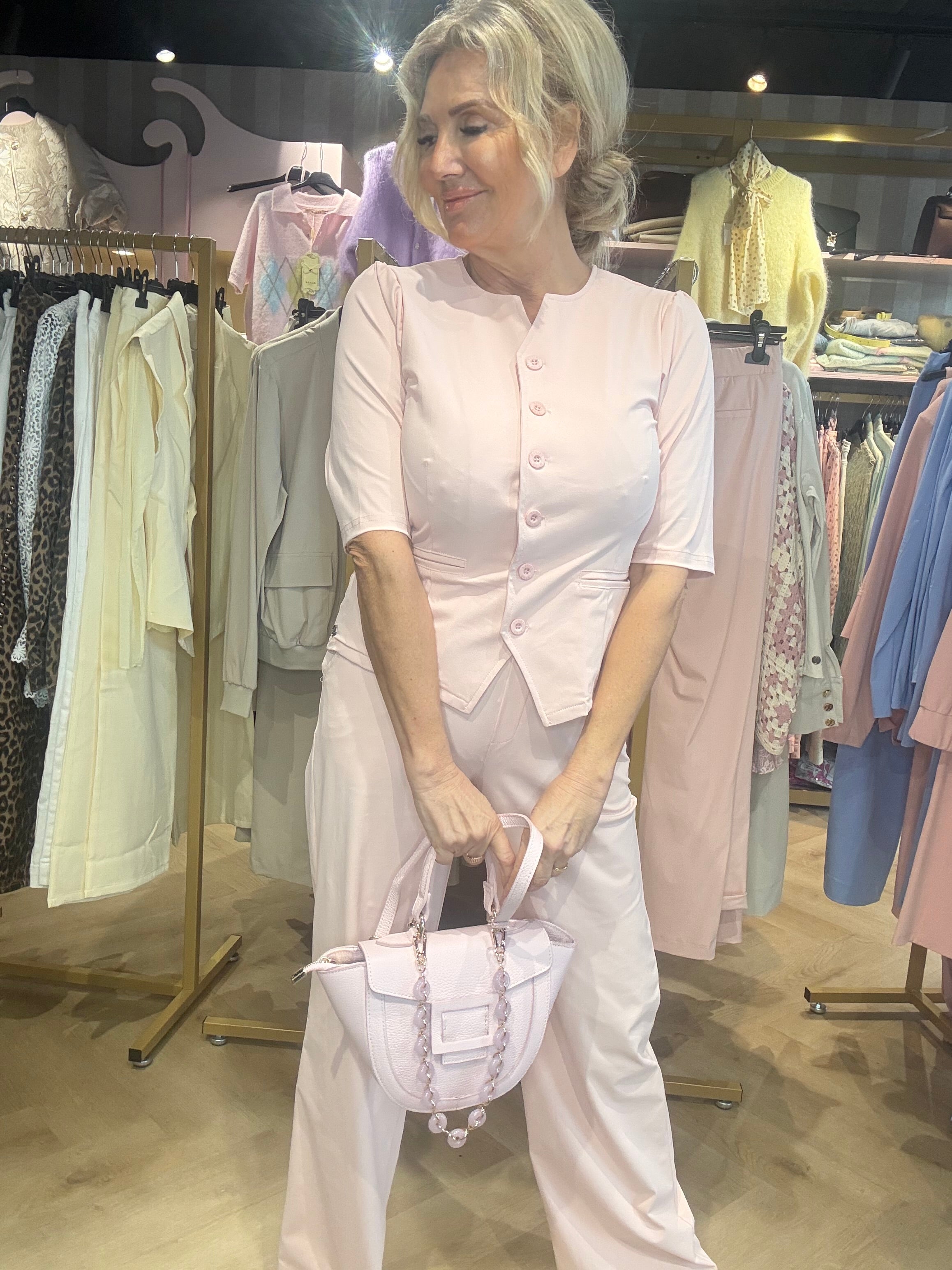 Triple Nine Blazer BLZ3912 Powder pink 🎀Gilet met mouw